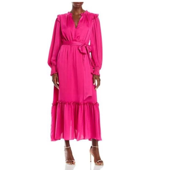AQUA Pink Long Sleeve Maxi Dress – Size Small, NWT - Picture 1 of 6